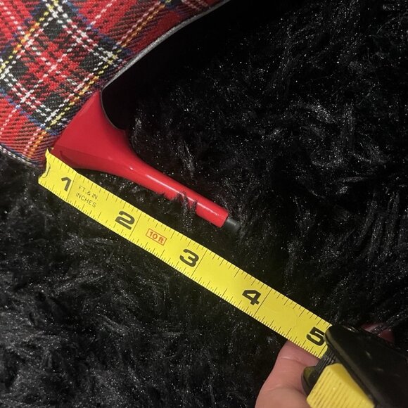 New York & Company Red Plaid Heels - Picture 6 of 9